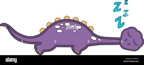 Cute Dinosaur Cartoon Character Sleeping Stock Vector Image Art Alamy