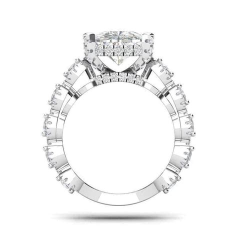 29ct Round Cut Lab Created Diamond Engagement Ring 14k White Gold Plated Silver Ebay