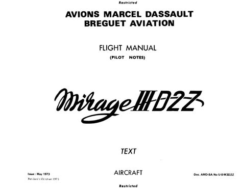 DASSAULT MIRAGE III & V - Flight Manuals