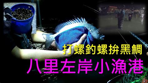 釣魚記夜釣八里左岸打螺釣螺，涉水夜戰黑鯛 Rock Fishing In Taiwan Youtube