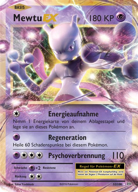 Mewtu EX 52 108 Wert Bild Künstler Seltenheit Pokemonkarte de