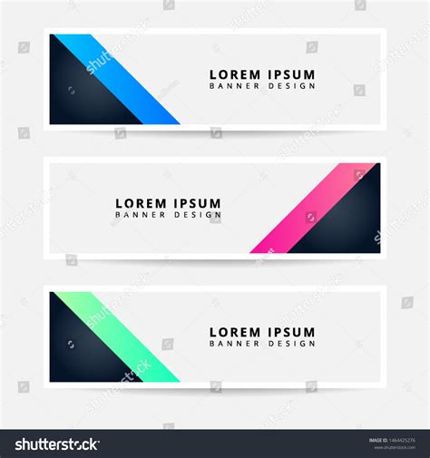 Collection Geometric Horizontal Business Banner Set Stock Vector