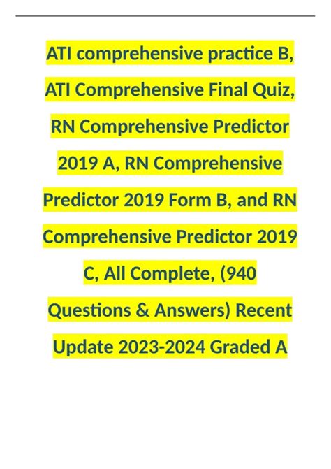 Ati Comprehensive Practice B Ati Comprehensive Final Quiz Rn