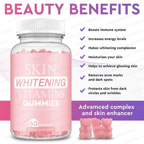 1 Bottle 60 Pills Glutathione Gummies Brightening Gummies Skin