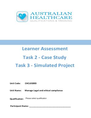 Fillable Online Learner Assessment Task Case Study Task