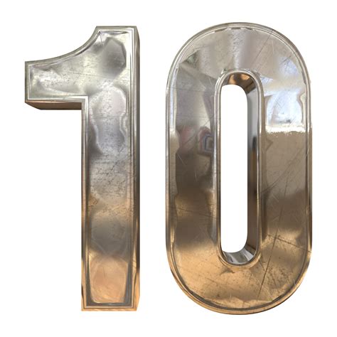 Number 10 3d Render Of Old Scratched Rough Steel Metal Material 9636875 Png