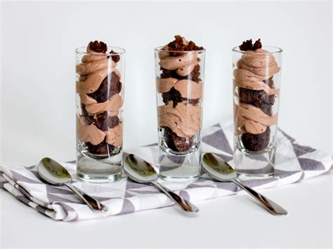 Chocolate Mousse and Brownie Shot Glass Dessert - Sarah Hearts