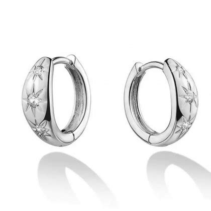 SERA 925 STERLING SILVER HOOP LADIES EARRINGS ER069