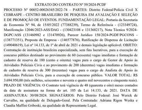 Concurso Pcdf Administrativo Banca Foi Contratada