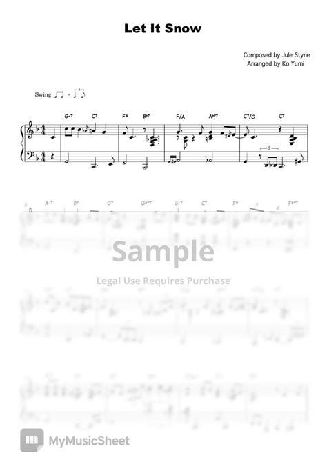 Jule Styne Let It Snow Jazz Piano Sheet By KoYumi Music