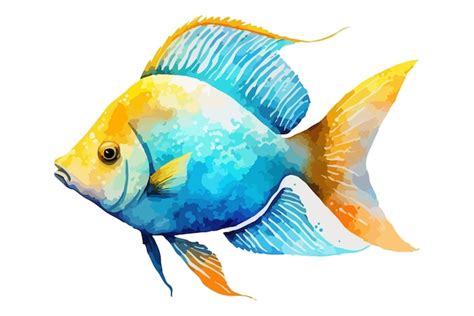 Aquarell Fisch Vektor Illustration Premium Vektor