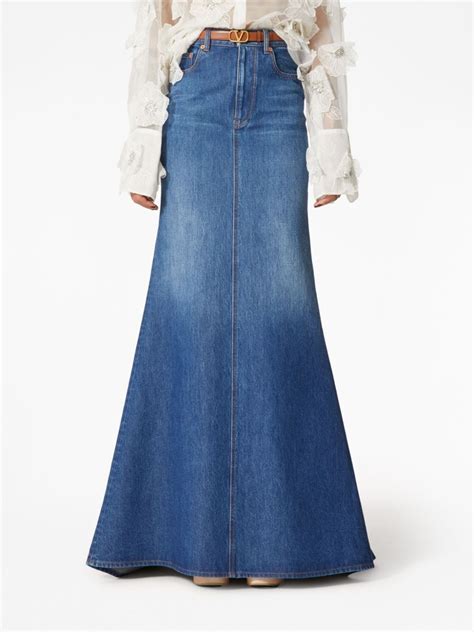 Valentino Garavani Long Denim Skirt Farfetch