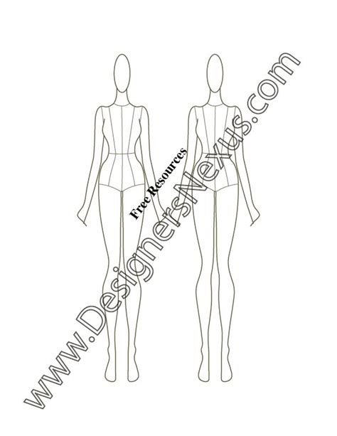 V50 Front Fashion Figure Template Croqui Designers Nexus Fashion