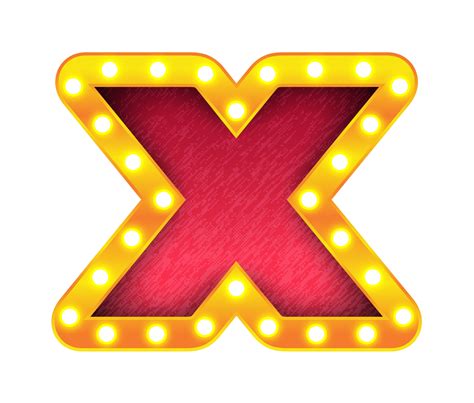 X Retro Cinema Light Bulb Sign Alphabet 13090399 PNG