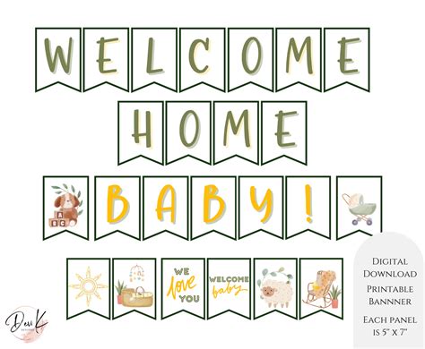 Welcome Home Baby Boho Banner PRINTABLE Banner Welcome - Etsy