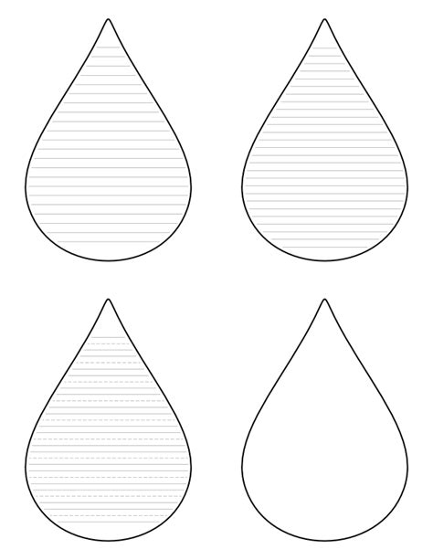 Free Printable Raindrop Shaped Writing Templates Templates Printable