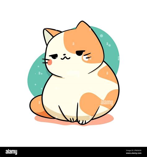 Cute Cat In Kawaii Style Vector Illustration Stock Vector Image And Art Alamy