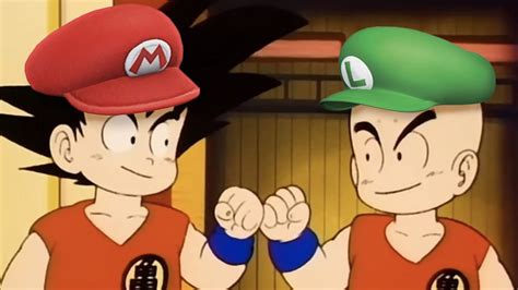 Dragon Ball Artista Lleva A Goku Y A Krillin Al Mundo De Mario Y El