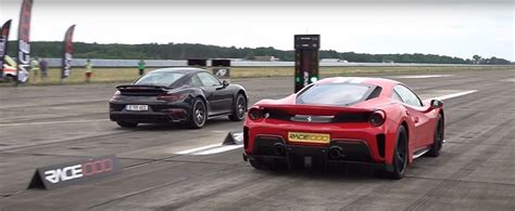 Porsche Turbo S Vs Ferrari Pista Drag Race Winner Leaves It