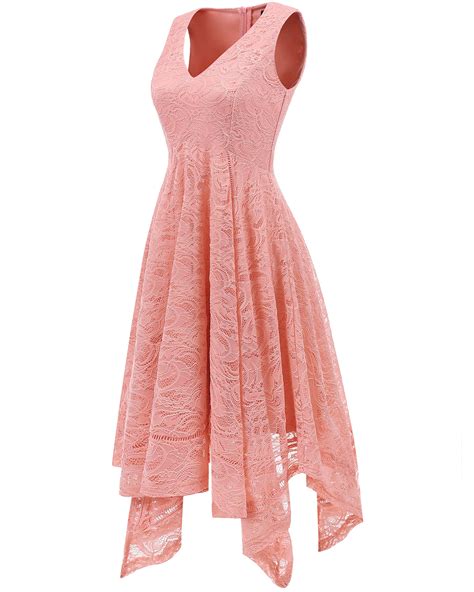 Women S Vintage Floral Lace Dress For Wedding Guest Irregular Swing Tea