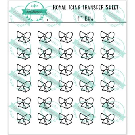 Royal Icing Transfer Sheets Bows Etsy