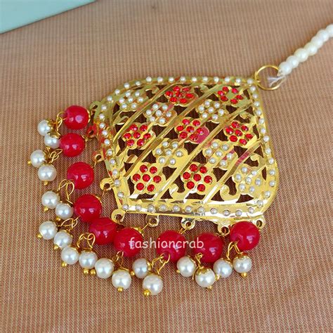 Jadau Small Jhumka Earring Set Red Fashioncrab