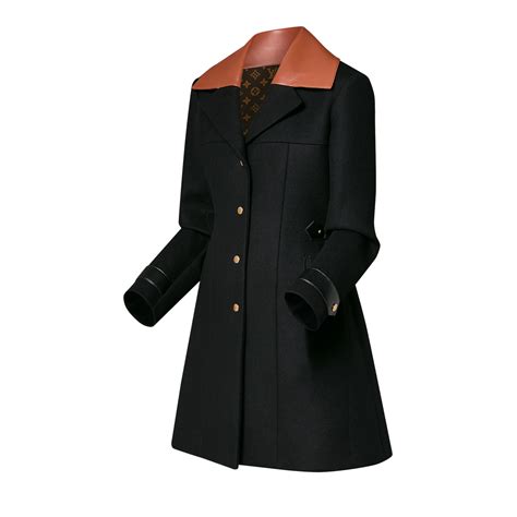 Leather Insert A Line Coat Women Ready To Wear Louis Vuitton