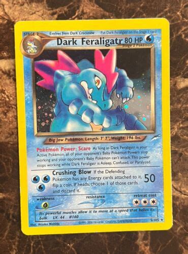 Pokémon Tcg Dark Feraligatr Neo Destiny 5105 Holo Rare Neo Card