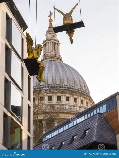 Angels Near The St Pauls Cathedral In London Editorial Stock Image