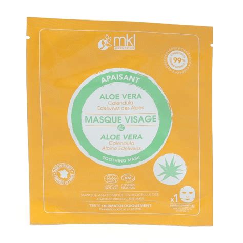 MKL Masque Visage Apaisant biocellulose à l Aloe vera et Edelweiss Bio