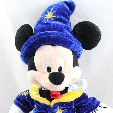 Peluche Mickey Disneyland Paris Sorcier Chapeau Magicien Bleu Disne