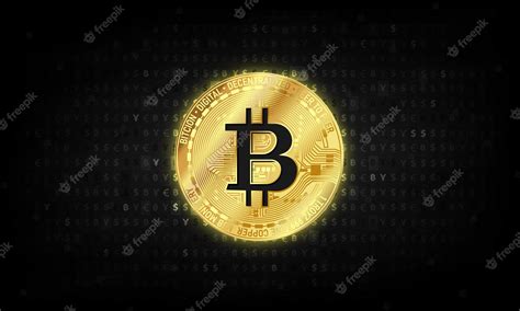 Premium Vector Golden Bitcoin Digital Currency Futuristic Digital