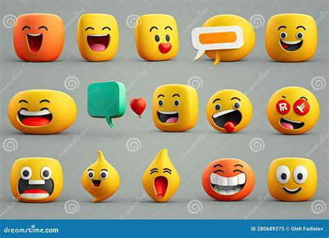 Emoticon Mit Sprechblasen Und Emoticons Stock Abbildung Illustration