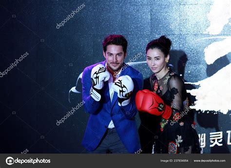 Hong Kong Actress Cecilia Cheung Right American Actor Michael Trevino