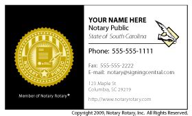 Notary Public Business Cards