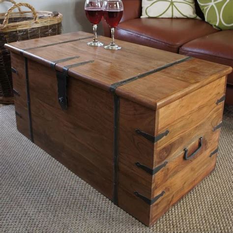 Balic Solid Wood Trunk Coffee Table With Storage