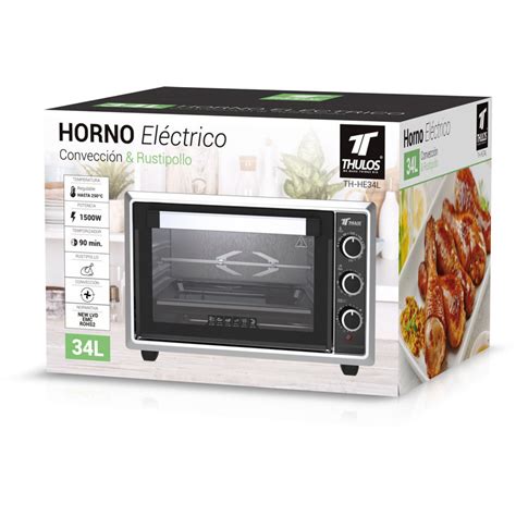 Horno El Ctrico De Convecci N Y Funci N Rustipollo Litros Thul