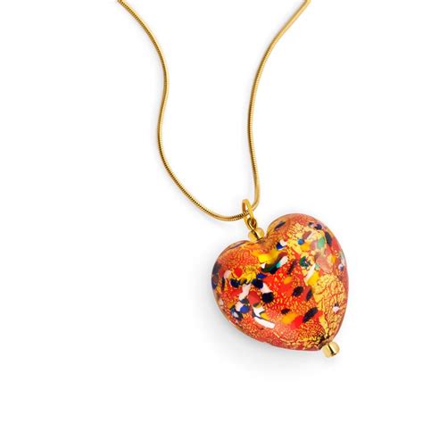 The Genuine Murano Glass Heart Pendant Hammacher Schlemmer