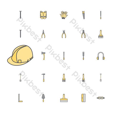 Construction Tool Sticker Tools Icon Set Collection Png Images Ai