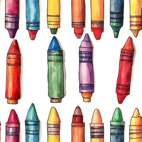 Premium Photo A Drawing Of Colorful Crayons