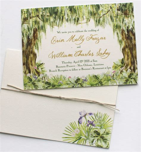 Watercolor Oak Tree Wedding Invitations Momental Designs