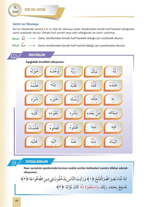 S N F Kuran Kerim Ders Kitab Meb Yay Nlar Sayfa Cevaplar