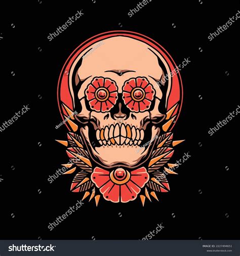 Death Flower Tattoo Vector Design Stock Vector (Royalty Free) 2227494651 | Shutterstock