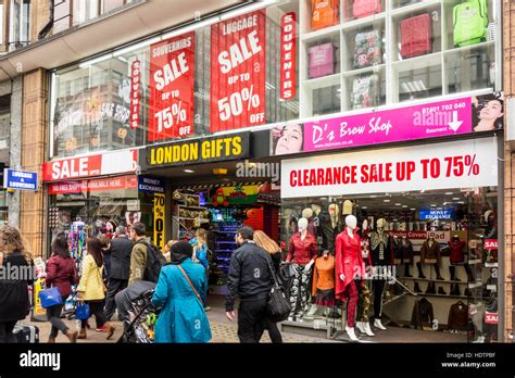 Tourist Shops On Oxford Street London Uk Stock Photo Alamy