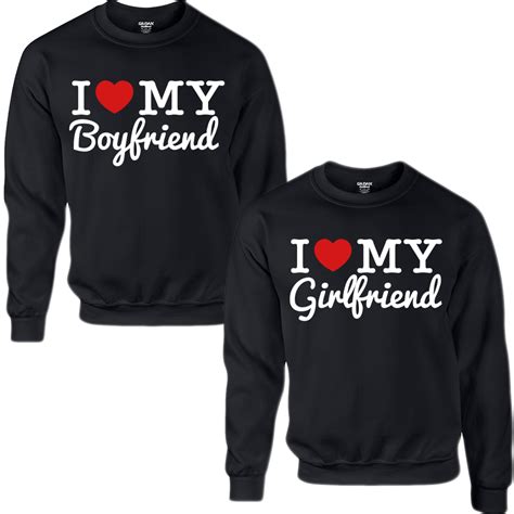 I Love My Boyfriend I Love My Girlfriend Couple Sweatshirt Couples Sweatshirts Sweatshirts