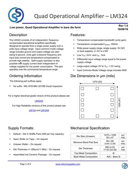 Pdf Quad Operational Amplifier Lm Silicon Supplies