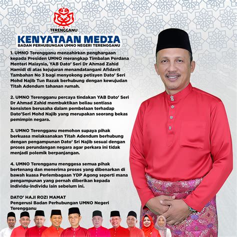 Kejujuran Ahmad Zahid Bukti Umno Konsisten Bela Najib Umno Terengganu