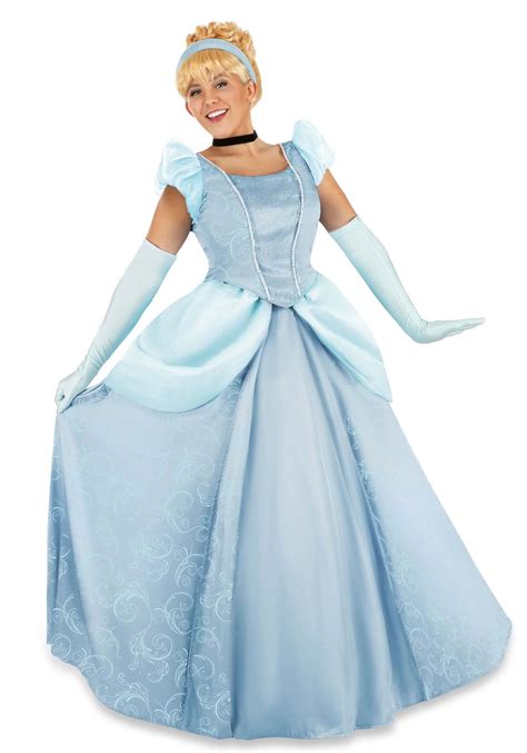 Adult Disney Premium Cinderella Costume Blue Dress Ball Gown Outfit