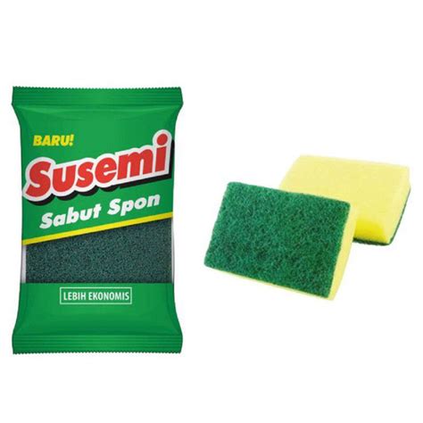 SUSEMI SPONS HIJAU KUNING SABUT SPON CUCI PIRING SABUT ALAT MASAK