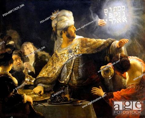 Belshazzar's Feast 1635; painting by Rembrandt van Rijn 1606 - 1609 ...